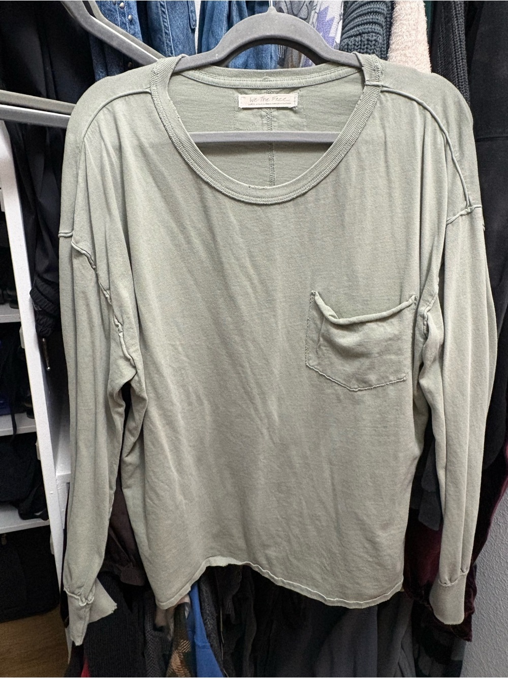 We The Free Sage Long-Sleeve Pocket Tee